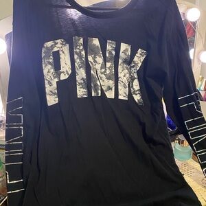 PINK Victoria's Secret Black Long Sleeve Tee
